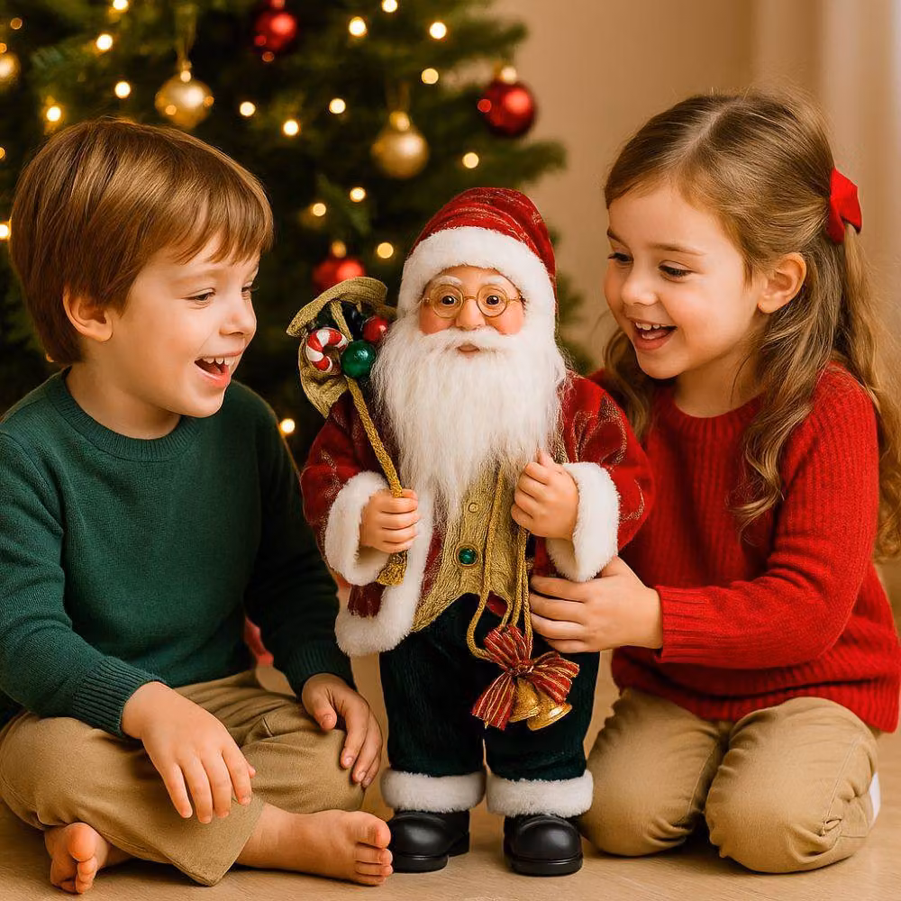 Smartbies Classic Santa Claus Standing Christmas Figurine in Red and Multicolour – 4