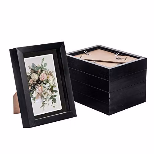 Nicola Spring Rectangular Single Tabletop Shadow Box Photo Frame with Glass, Black, W/H: 20 x 15 cm