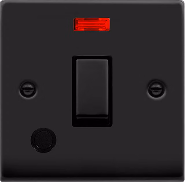 SE HOME Black 1 Gang 20A Ingot DP Surface Switch with Neon and Flex