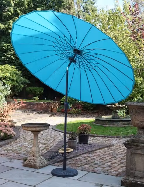 Royalcraft Shanghai Garden Parasol in Blue and Turquoise with Aluminium Frame