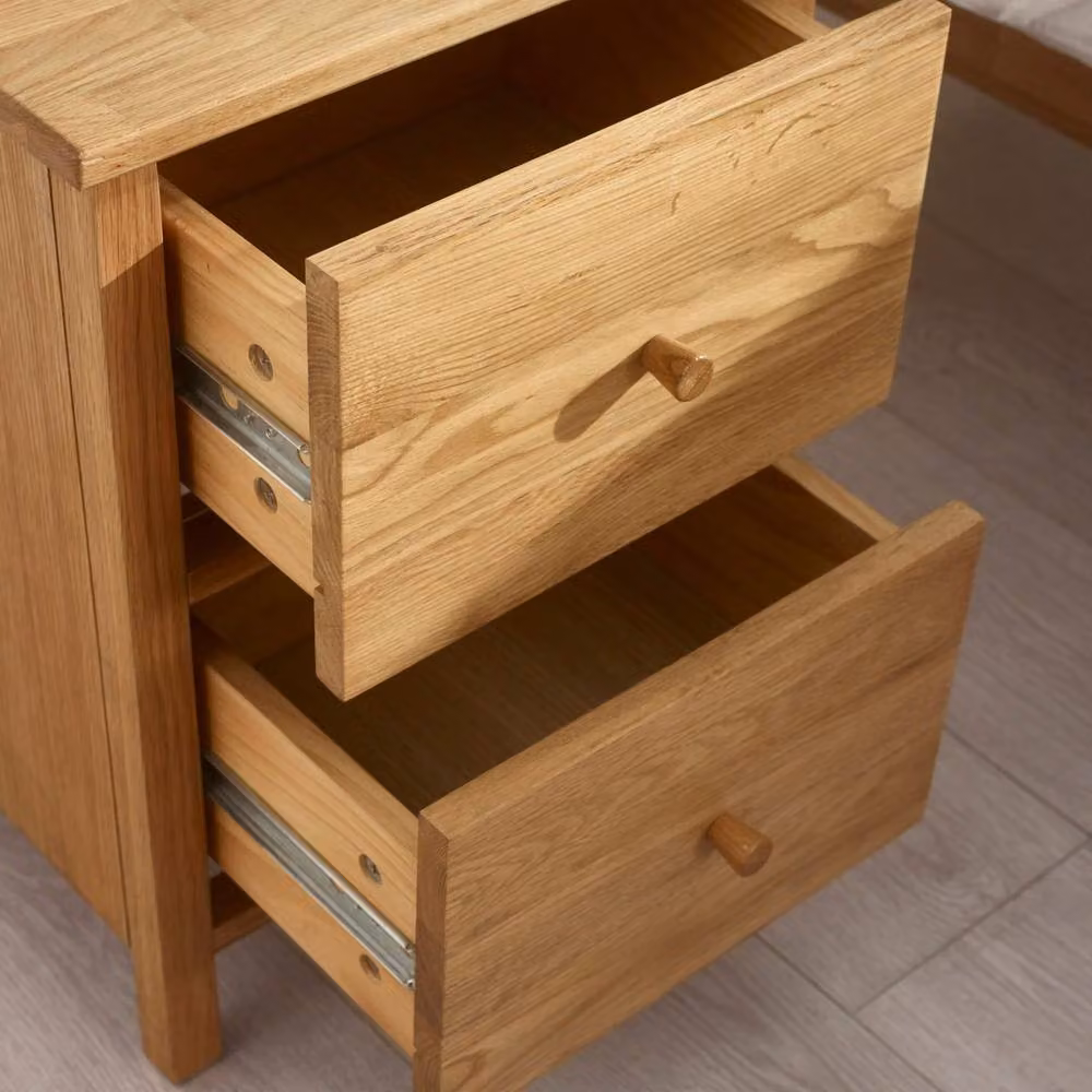 Cheshire Premium Ridgeway 2 Drawer Oak Bedside Unit in Brown – 4