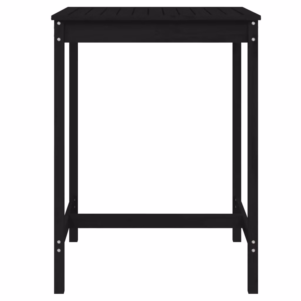 Berkfield Home Rustic Garden Table in Black Solid Pine, W: 82.5 cm, D: 82.5 cm, H: 110 cm – 4