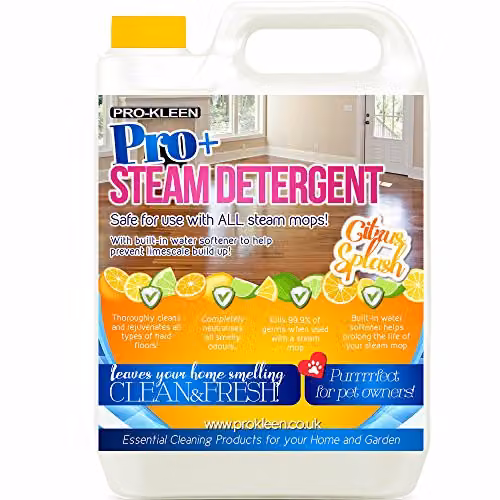 Pro-Kleen Pro+ Steam Detergent Solution with Built-In Water Softener and Citrus Splash Fragrance, 5 l