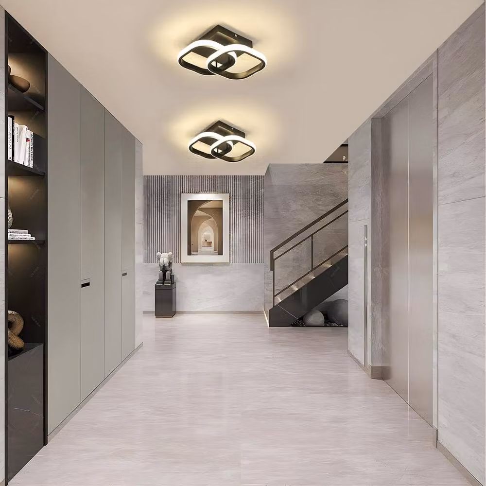 COMELY 22W Square Modern Aluminium LED Ceiling Light in Black with 4500K Natural Light – 2