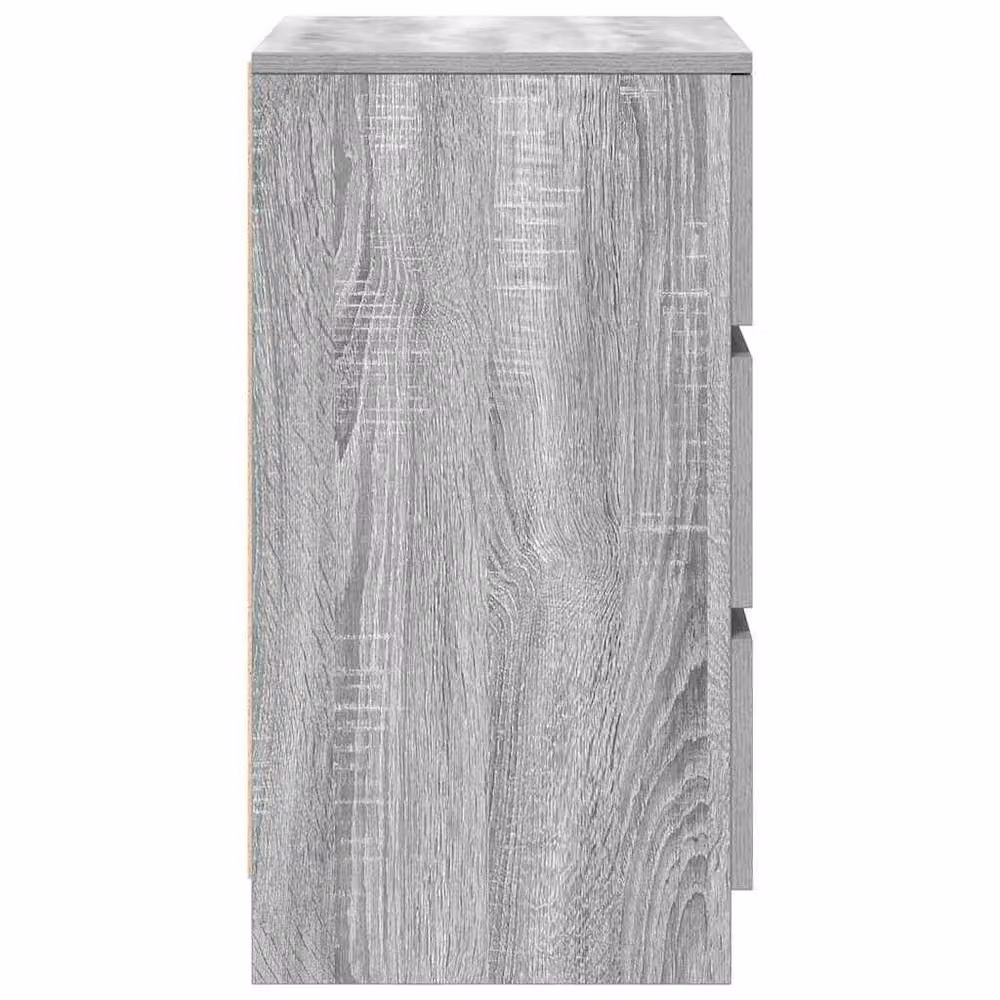 Berkfield Home Set of 2 Bedside Cabinets with 3 Drawers in Grey Sonoma, W/D/H: 39 x 35 x 65 cm – 2