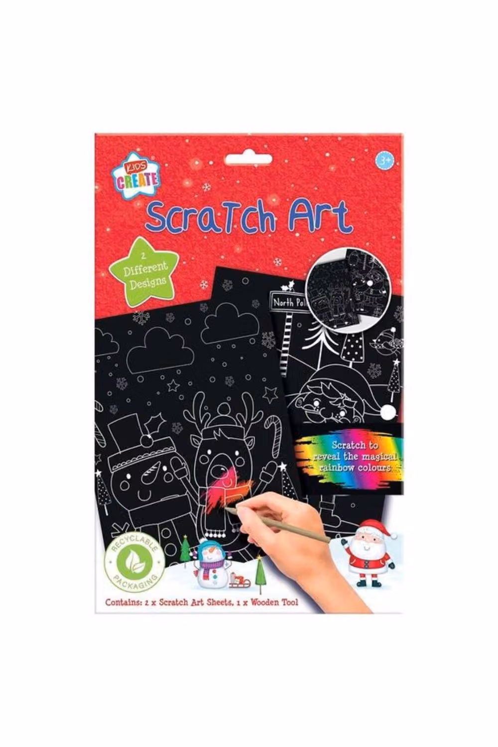 KDMD Festive Christmas Scratch Art 6 Pack in Red and Multicolour – 2