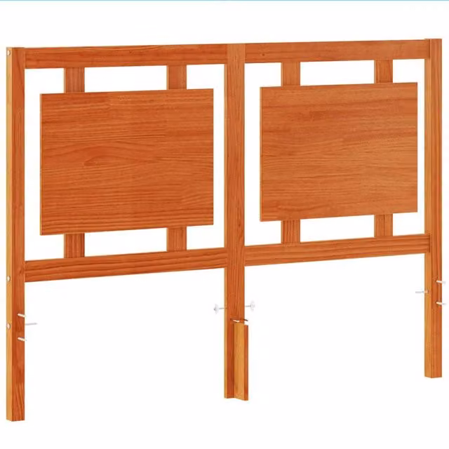 Berkfield Home Rustic Solid Wood Pine Headboard in Waxed Brown, Width: 135 cm