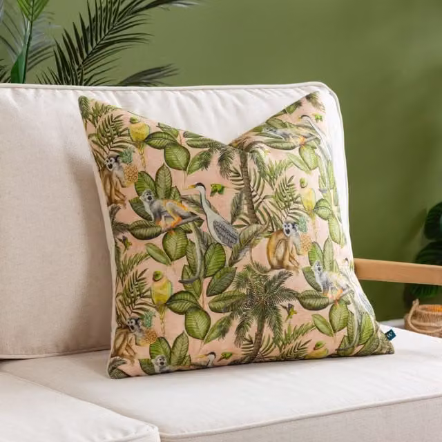 Wylder Tropics Valera Tomai Jungle Tropical Multicolour Square Cushion, W/D/H: 50 x 50 x 50 cm