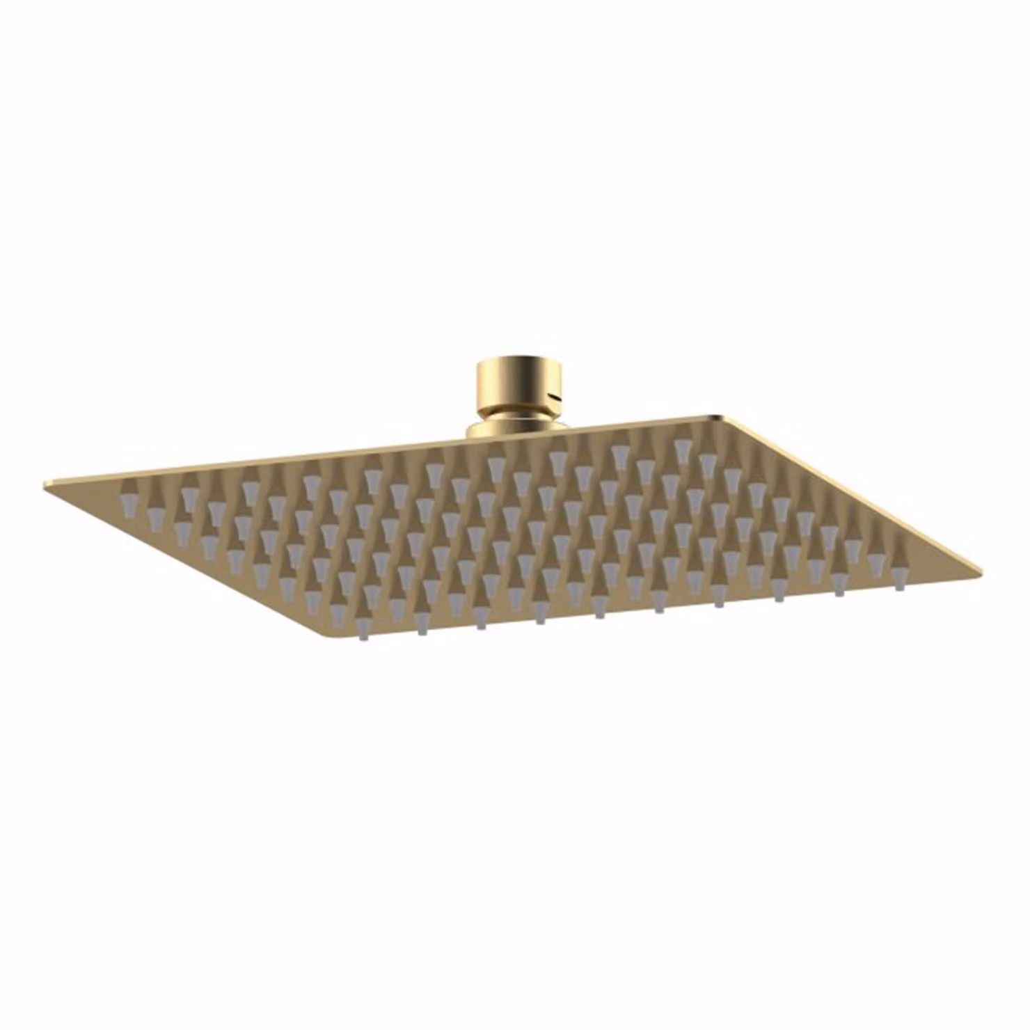 Windon Square Brushed Brass Fixed Overhead Shower Head with Anti-Limescale Feature