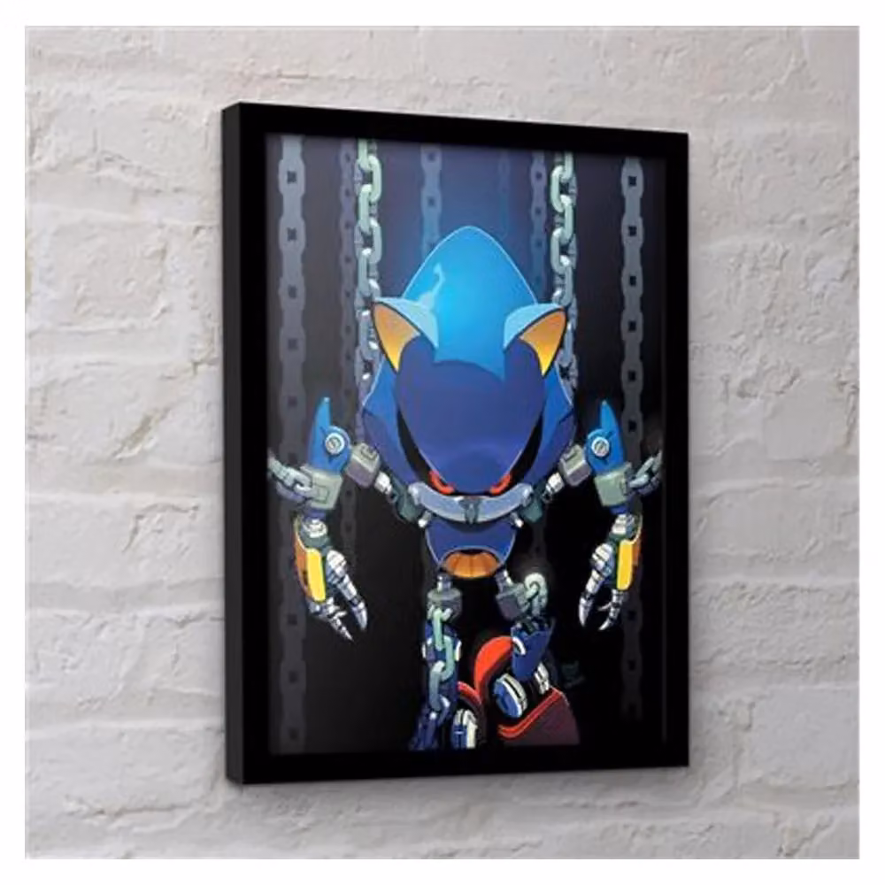 Sonic the Hedgehog Multicolour Framed Paper Poster with Hanging Chain – 2