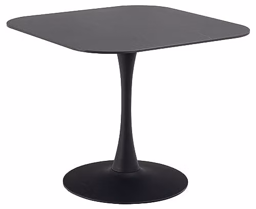 AC Design Furniture Modern Square Ceramic and Metal Dining Room Table, Black, H: 75 cm, W: 90 cm, D: 90 cm