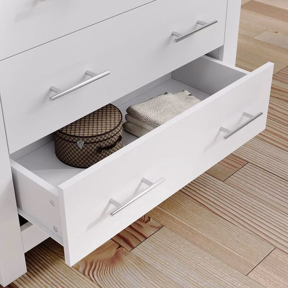 FORGEVIO 4 Drawer Chest of Drawers and Bedside Table in White – 2