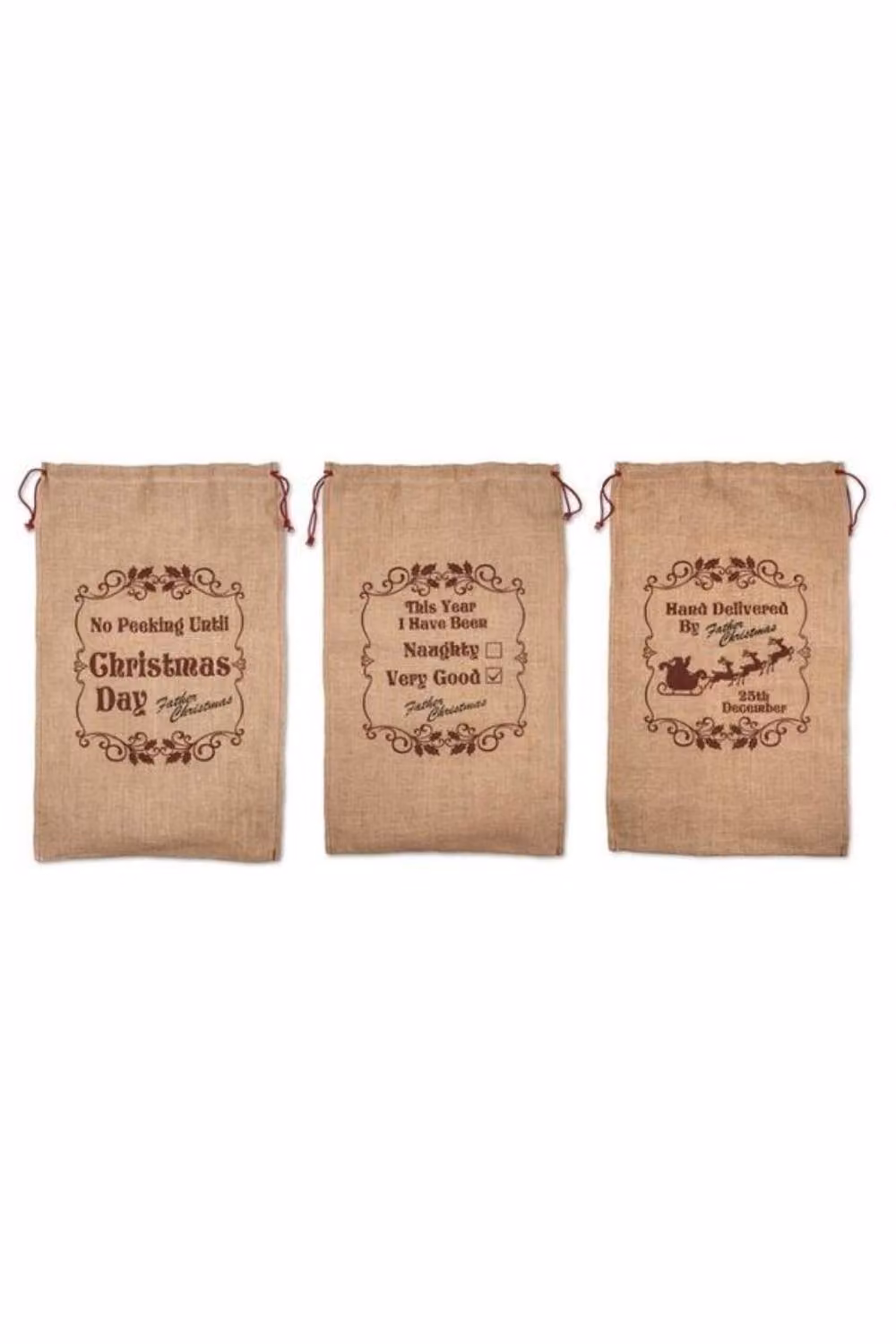 KDMD Brown Hessian Santa Sack with Assorted Letter Designs – 2