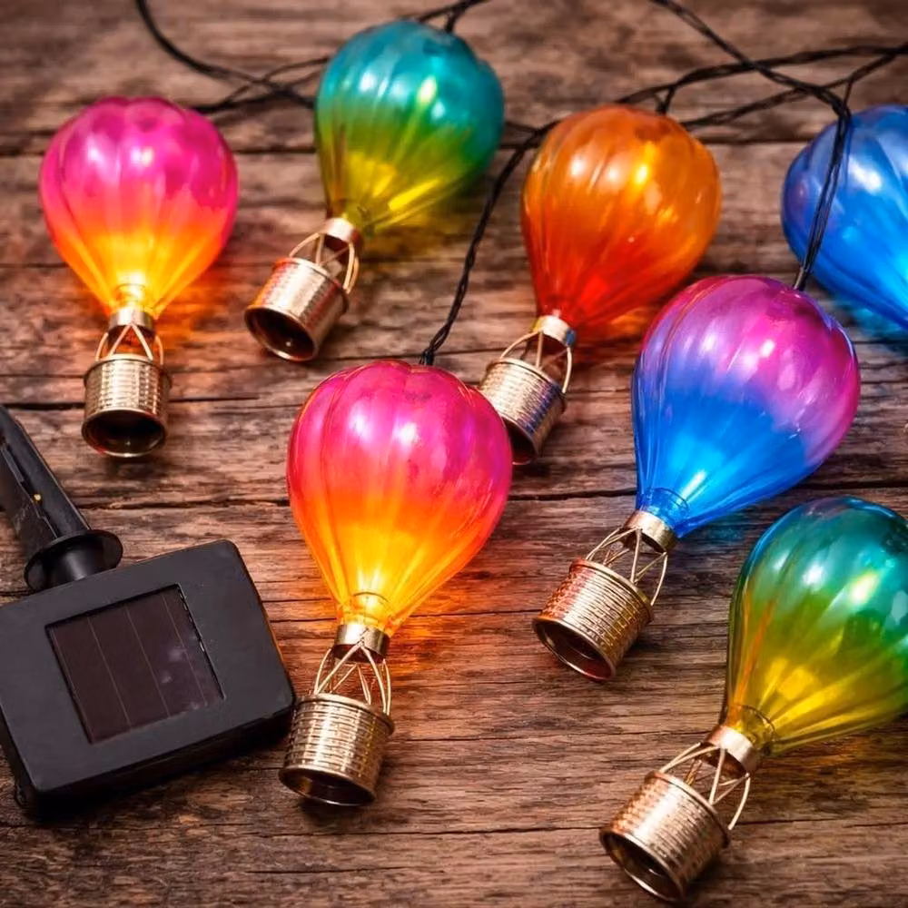 SPETLEK Multicolour Solar LED Hot Air Balloon Hanging Lampion, 2.7 m – 2