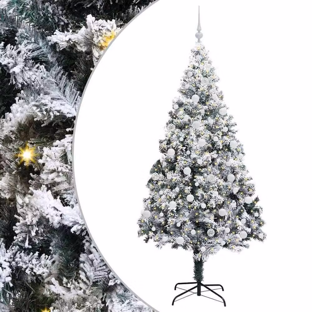 Berkfield Home Artificial Green Christmas Tree with 300 LEDs and Stand, Height: 210 cm – 2