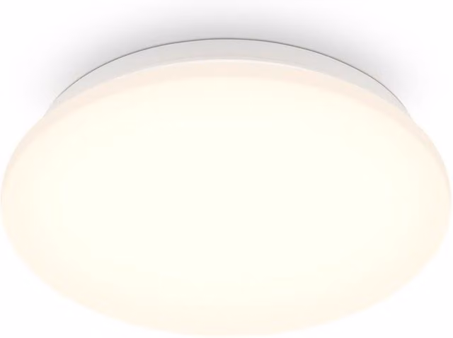 B.K.Licht White Round LED Ceiling Light with Motion Sensor, Warm White, IP44 Rated