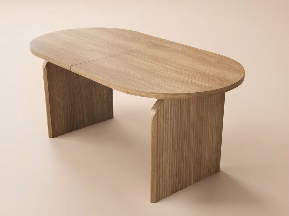 Solace+Co Varm Extendable Oval Dining Table in Brown Wood – 2