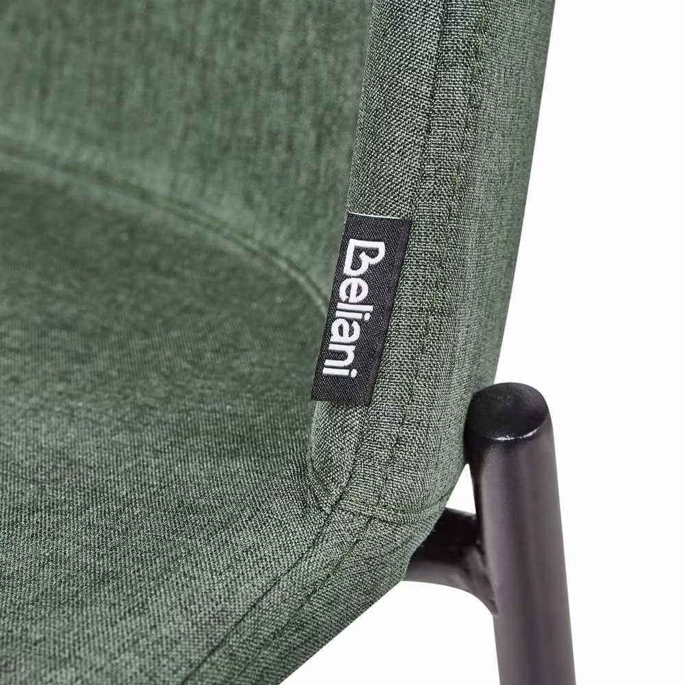 Wyld and Coco Set of 2 Green Fabric Upholstered Modern Dining Chairs with Metal Legs – 4
