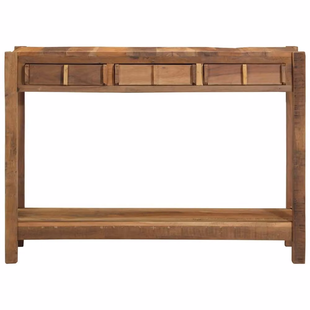 Berkfield Home Durable Reclaimed Solid Acacia Wood Console Table in Brown, W/D/H: 107 x 33 x 76 cm – 2