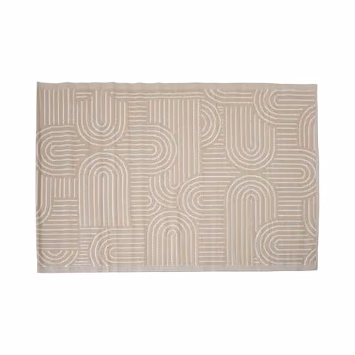 Jack Stonehouse Classic Pattern Woven Outdoor Floor Rug, Beige Arch, W/D/H: 120 x 120 x 1 cm – 2