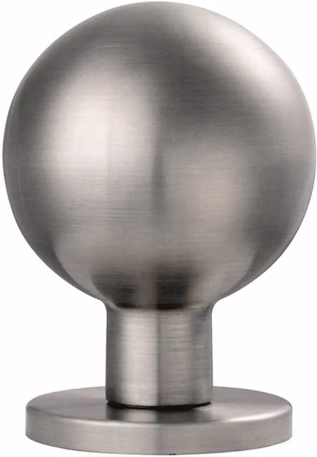 Loops Pair Ball Mortice Door Knobs in Brushed Satin Stainless Steel, 55mm Diameter