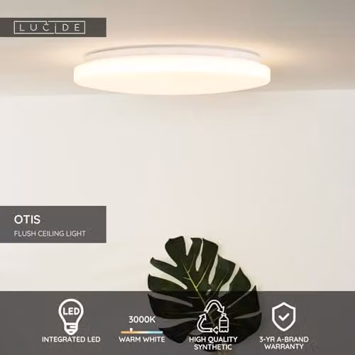 Lucide Otis LED Flush Ceiling Light, White, Diameter: 39 cm – 2
