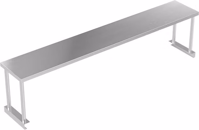 Living and Home Stainless Steel Kitchen Prep Work Table with Over Shelf in Silver