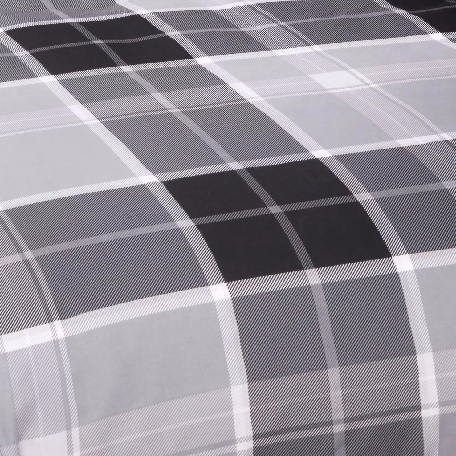 Rapport Home Argyle Tartan Check Single Duvet Cover Set in Grey, Reversible Polycotton with Pillowcase, W/D/H: 135 x 200 cm and 50 x 70 cm – 3