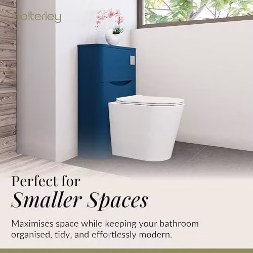 Balterley Blue Floor Standing Back To Wall WC Unit with Soft Square Recessed Front, W/D/H: 55.0 x 20.5 x 80.0 cm – 3