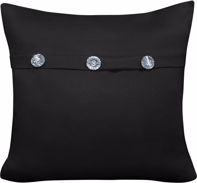 Velosso Mock Button Gem Stone Fashion Cushion in Black