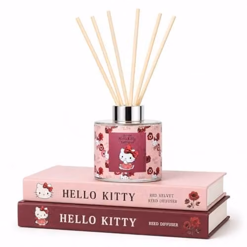 Hello Kitty Red Velvet Reed Diffuser 100ml – Pink Gourmand Scented Home Fragrance