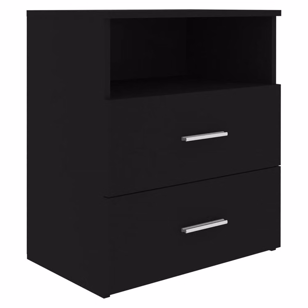 Berkfield Home Modern Bed Cabinet in Black, W/D/H: 50 x 32 x 60 cm – 2