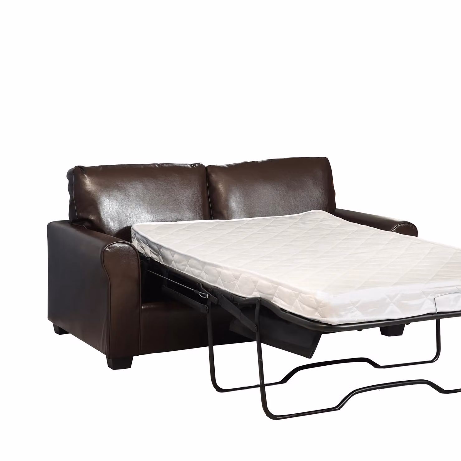 Artemis Home Lauderdale Brown Synthetic Leather Sofabed with Solid Wood Frame and Pull Out Drawer, 100 x 200 cm – 2