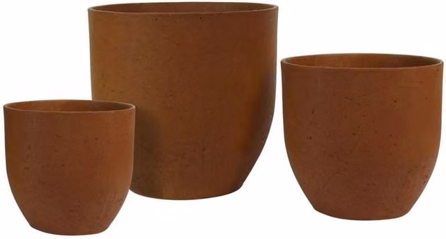 KDMD Hortus Classic Oxidized Planter Set of 3 in Dark Brown, H: 34 cm, H: 31 cm, H: 27 cm – 1