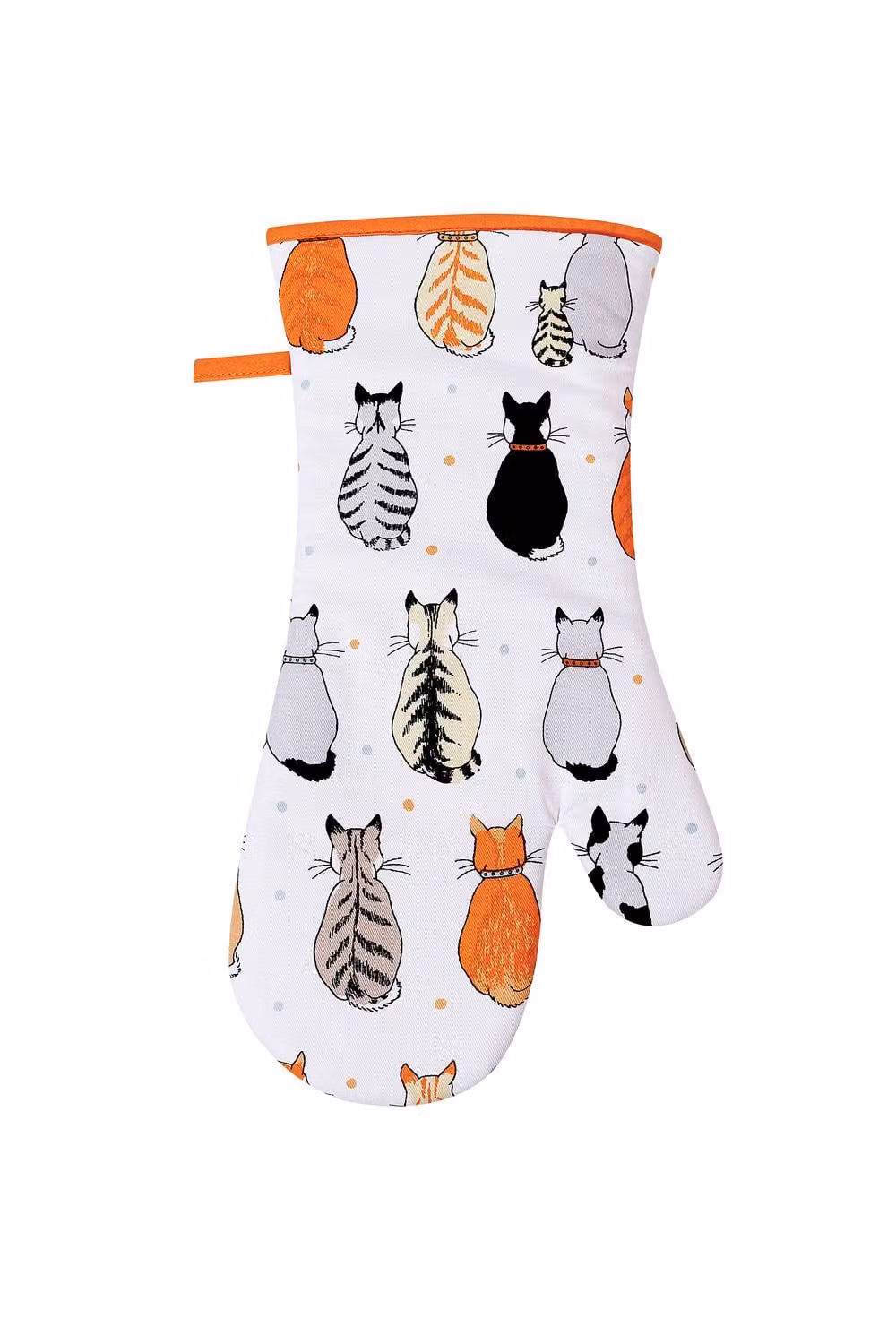 Ulster Weavers Cats In Waiting Cotton Gauntlet Oven Glove in Orange and White – 2