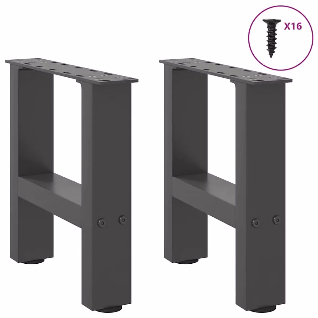 Berkfield Home Steel Coffee Table Legs in Anthracite and Black, 2 Pieces, H: 30 cm – 4
