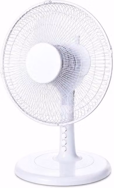 Dyzi 35W 12 Inch Oscillating Table Fan with 3 Speeds and Adjustable Tilt, White