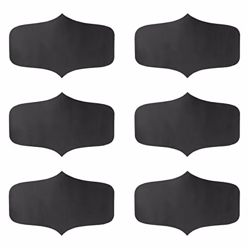 Argon Tableware Glass Storage Jar Labels, Black, Pack of 6 – 3
