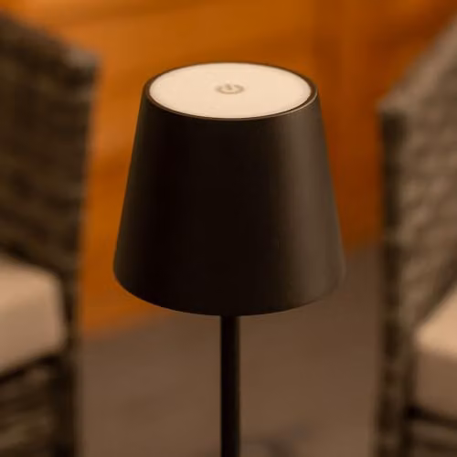 ValueLights Black Wireless Portable Rechargeable LED Touch Table Lamp with Dimmer and USB Port, IP54 Outdoor/Indoor Modern Cylinder Light – 5
