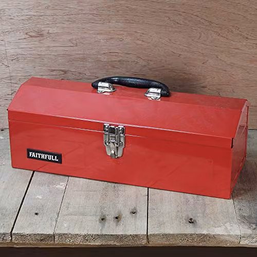 Faithfull FAITBB19 Metal Barn Tool Box with Inserts, Red – 2