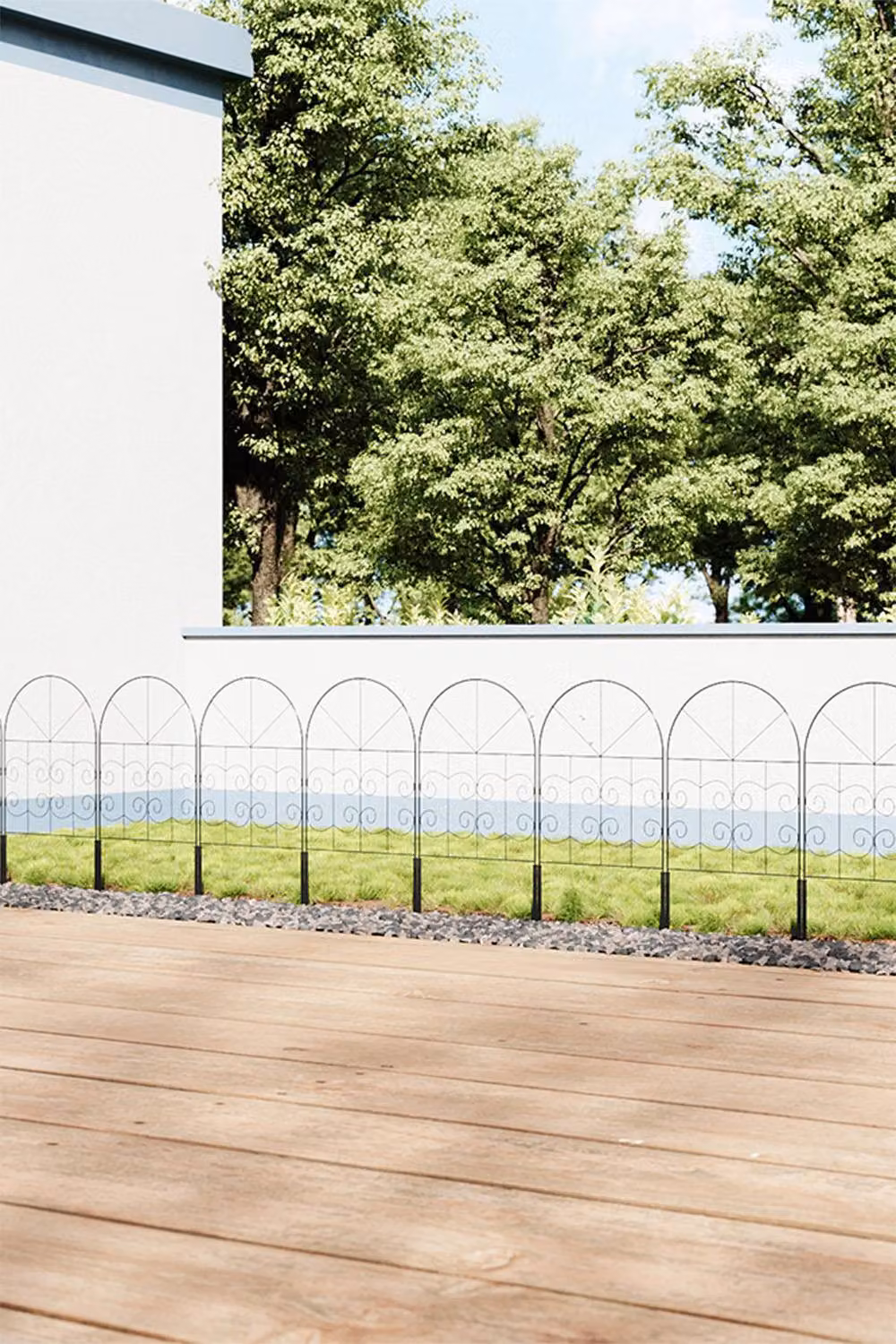 Living and Home 25-Panel Metal Arched Garden Edging Fence and Yard Border Decor Set in Black – 4