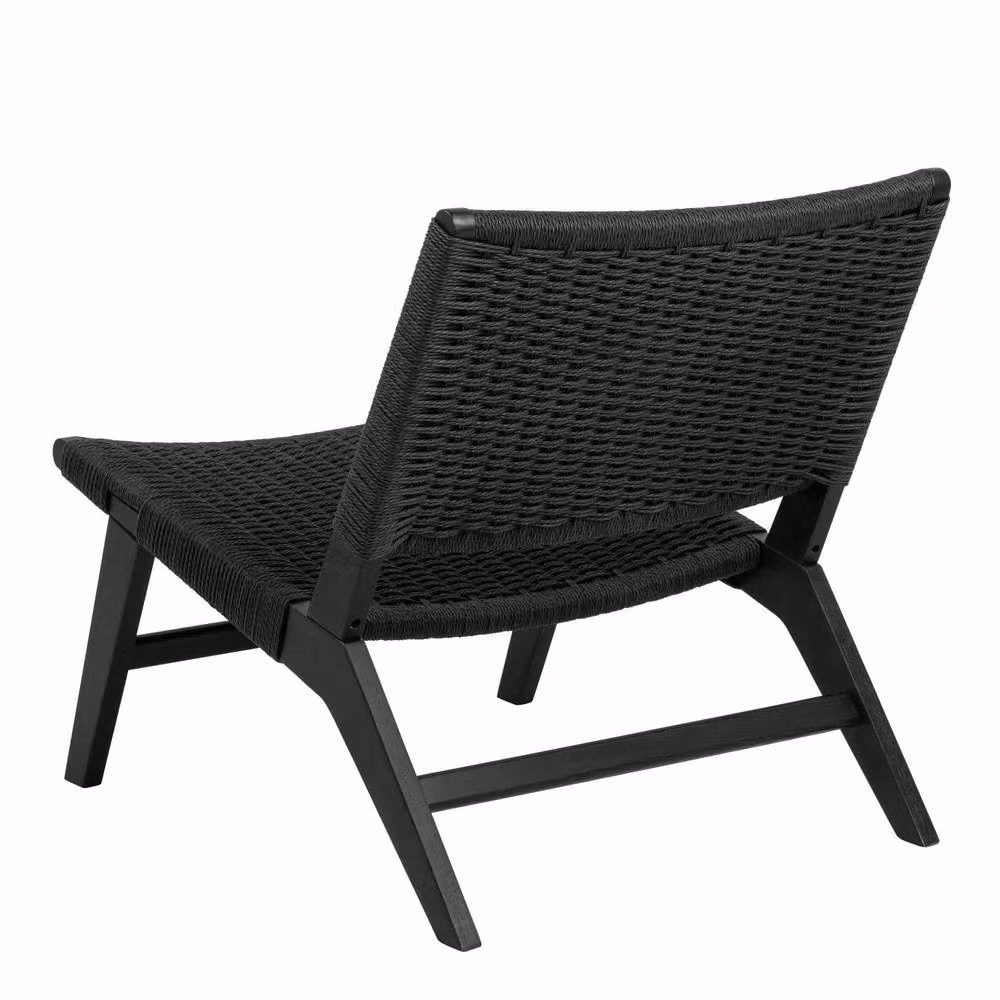 Wyld Haus Wigletree Black Oak Look Lounge Chair with Handwoven Paper Seat and Armrests – 4