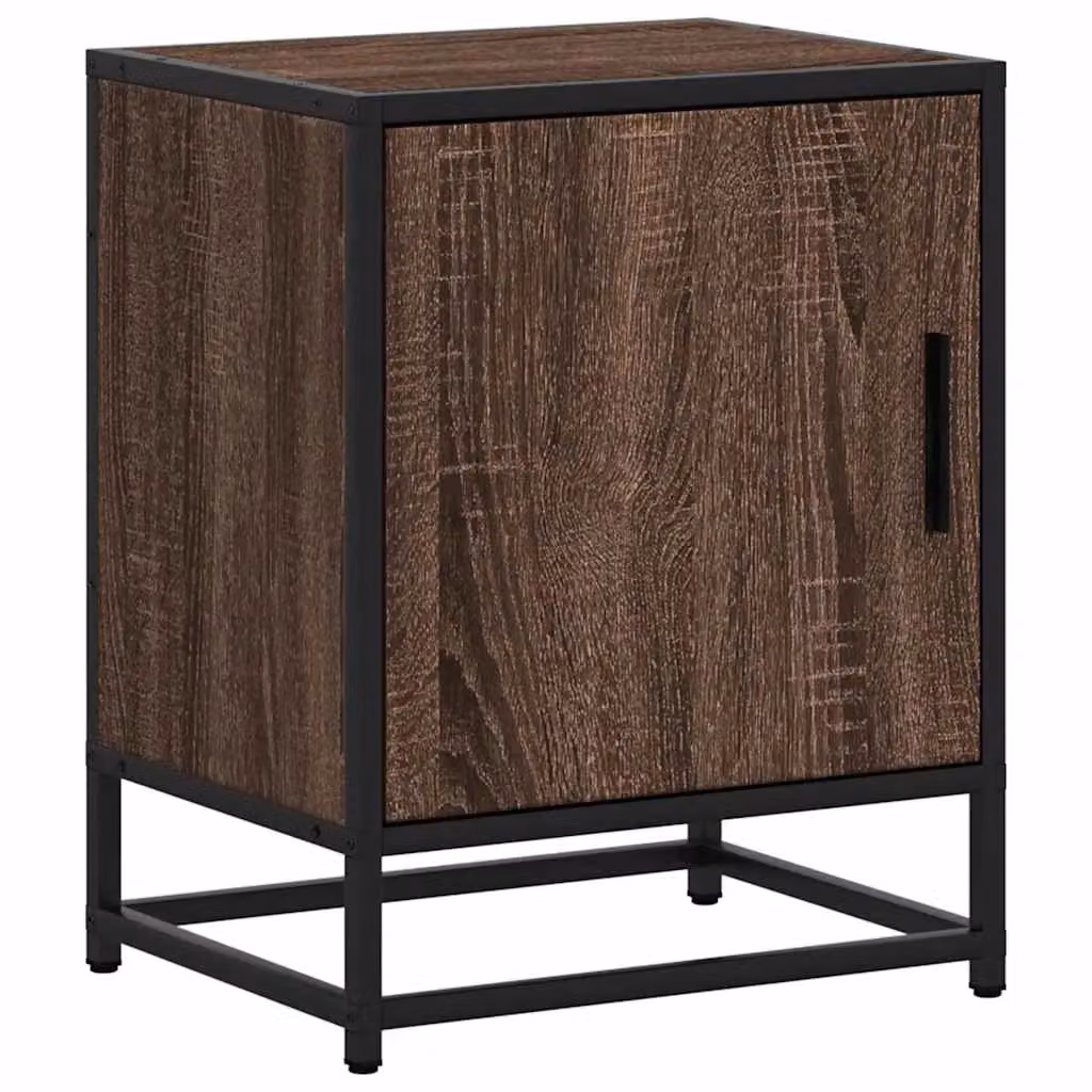 Berkfield Home Bedside Cabinet in Brown Oak, W/D/H: 40 x 31 x 50 cm – 2