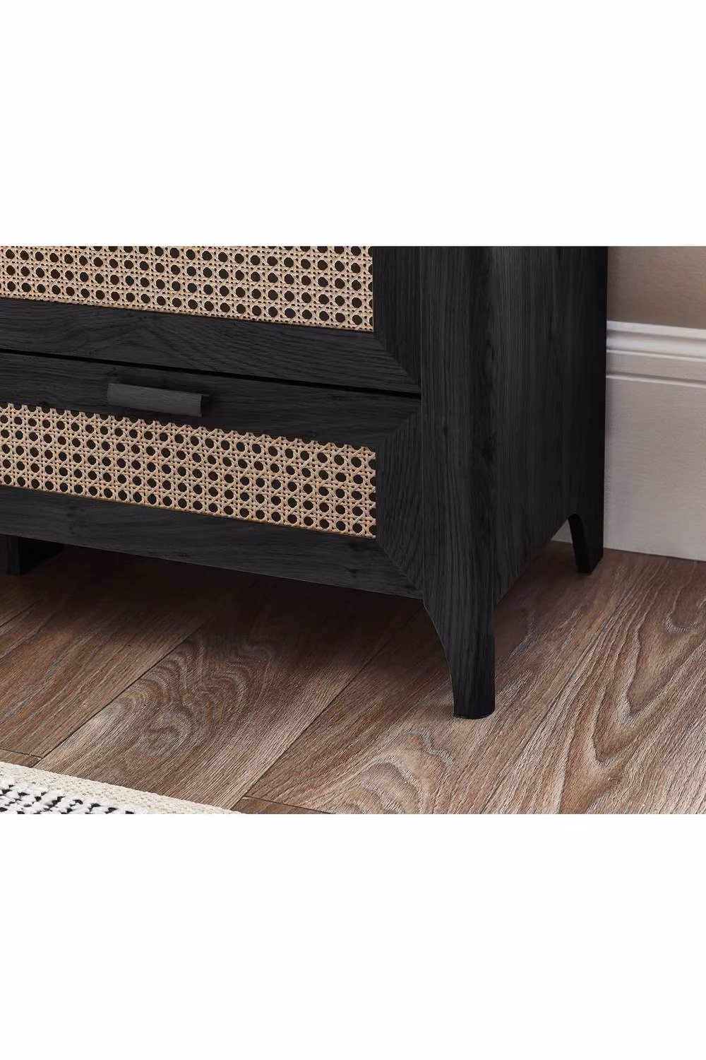 Julian Bowen Sydney Rattan Print 6 Drawer Wide Chest in Black – 10