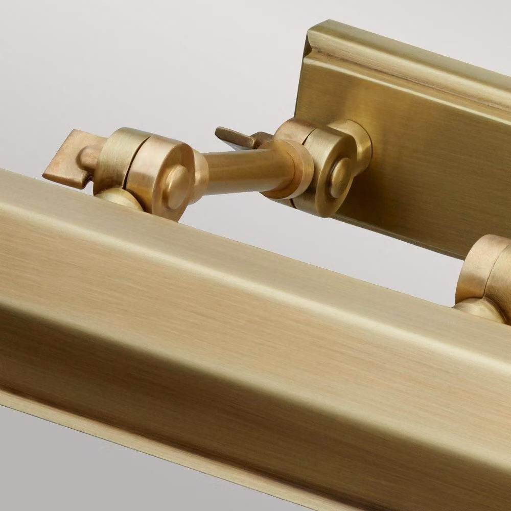 Netlighting Chawton 2 Light Medium Adjustable Picture Wall Light in Brass and Yellow with E14 Base – 2