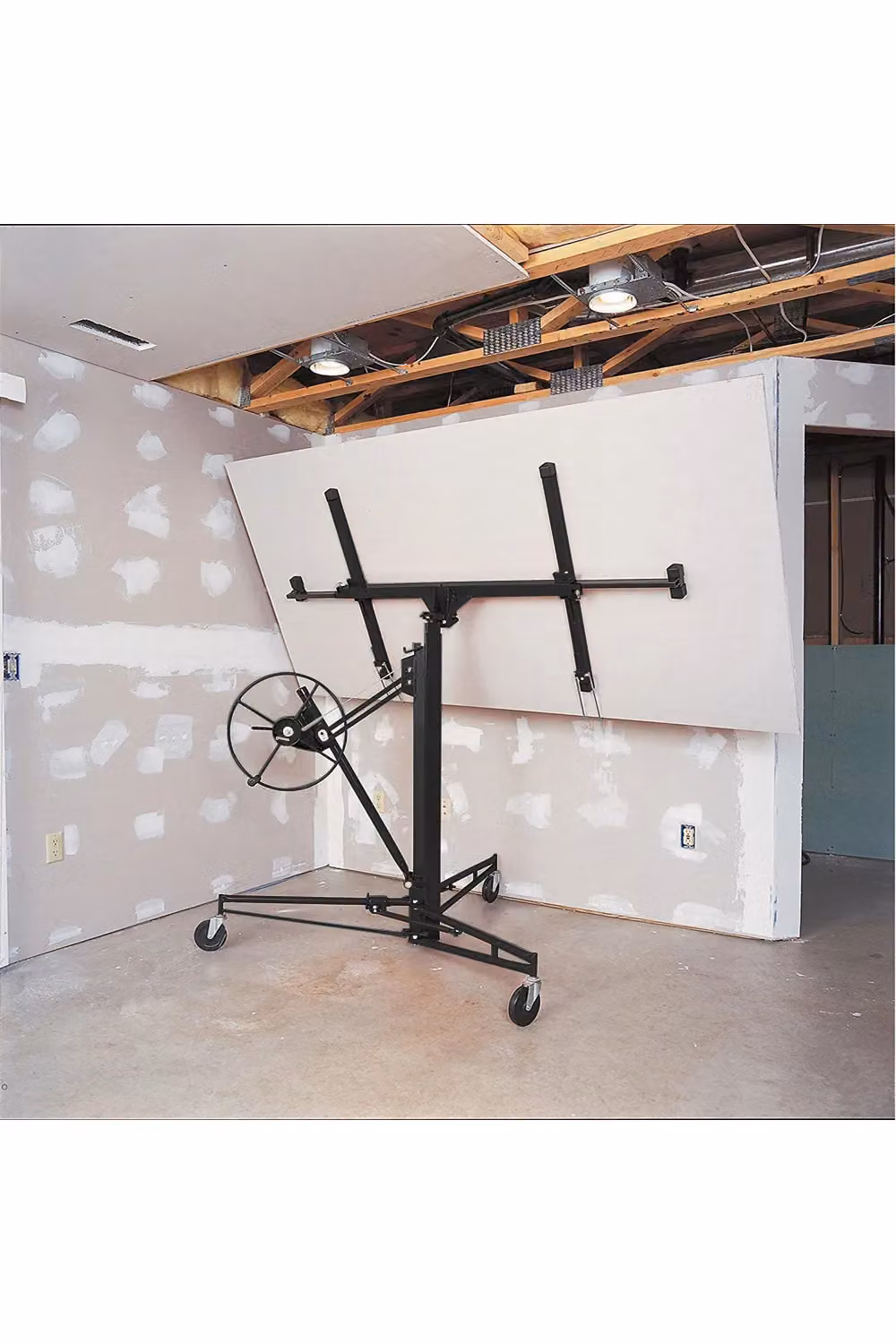 Living and Home 11ft Steel Drywall Lifter with Rolling Casters Panel Hoist in Black – 2