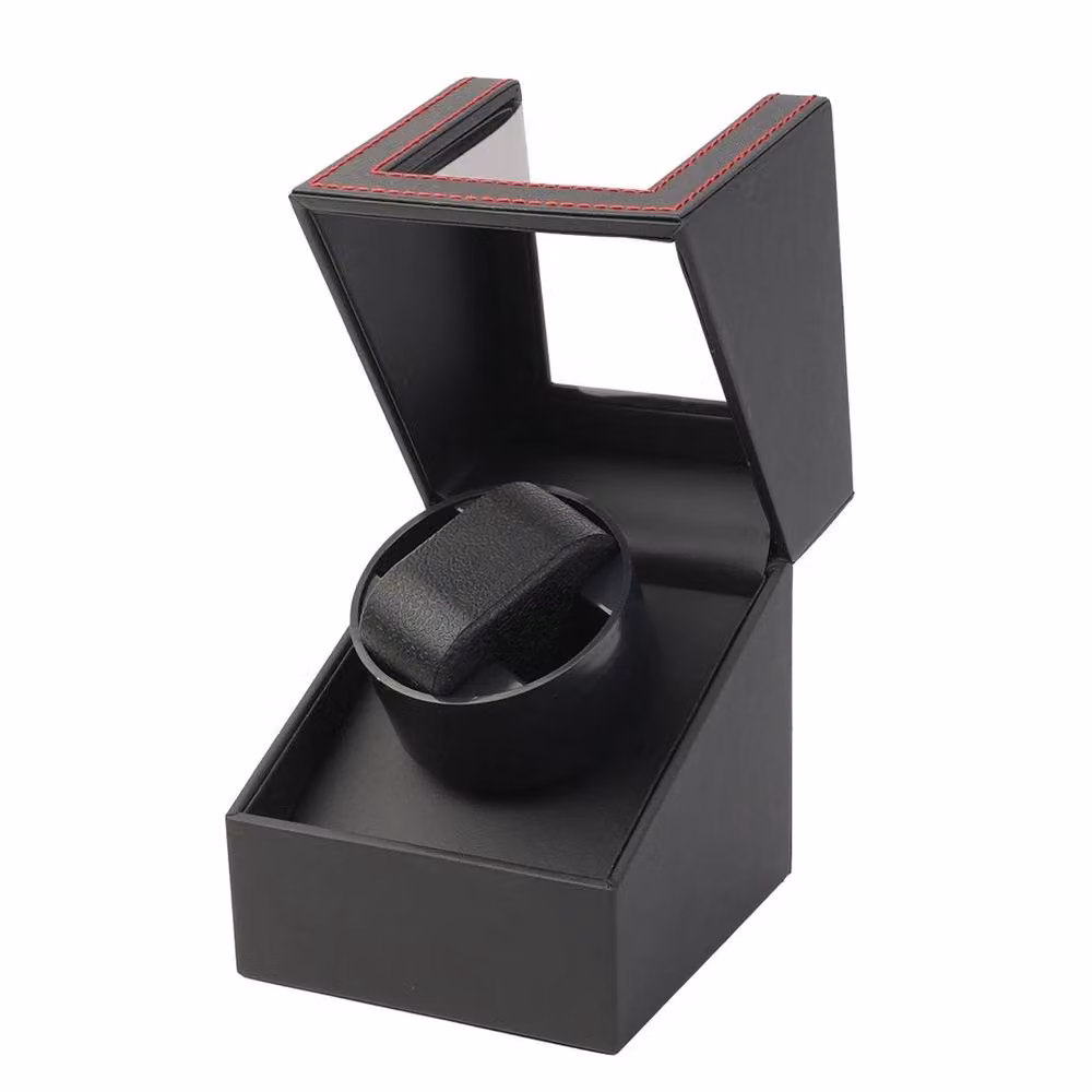 Nordara 2-Piece Automatic Watch Winder Rotating Storage Box in Black – 3