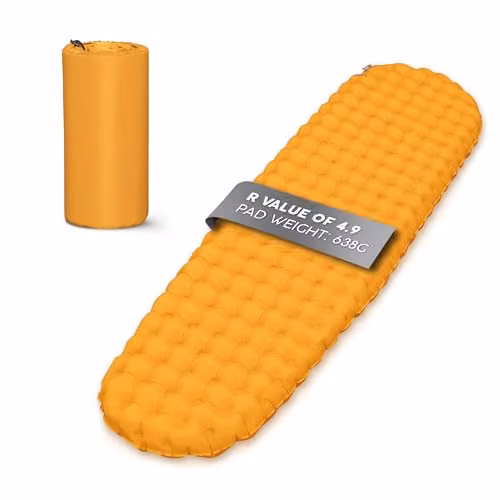 Bestway RidgeLite Insulated Inflatable Camping Mummy Sleeping Mat, Large, Orange