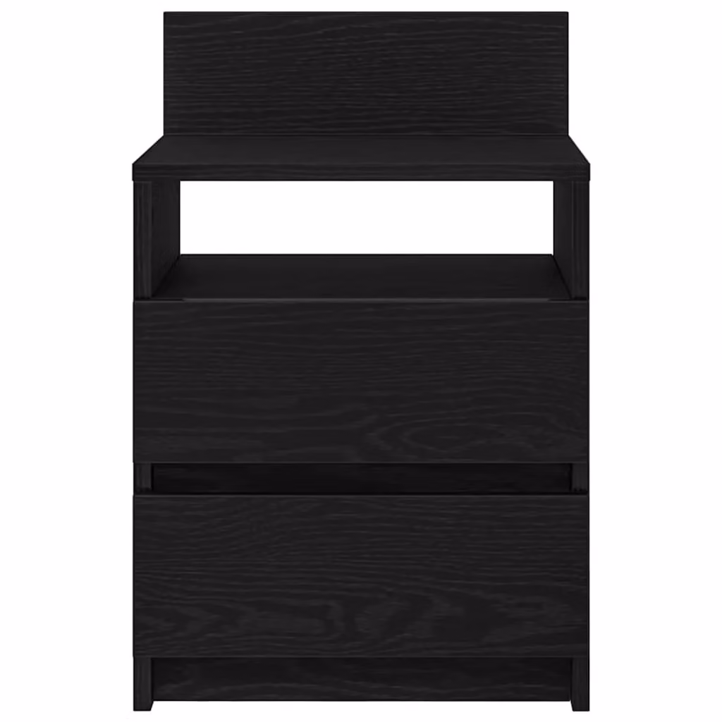 Berkfield Home Set of 2 Black Bedside Cabinets with 2 Drawers, W/D/H: 40 x 33 x 60 cm – 3