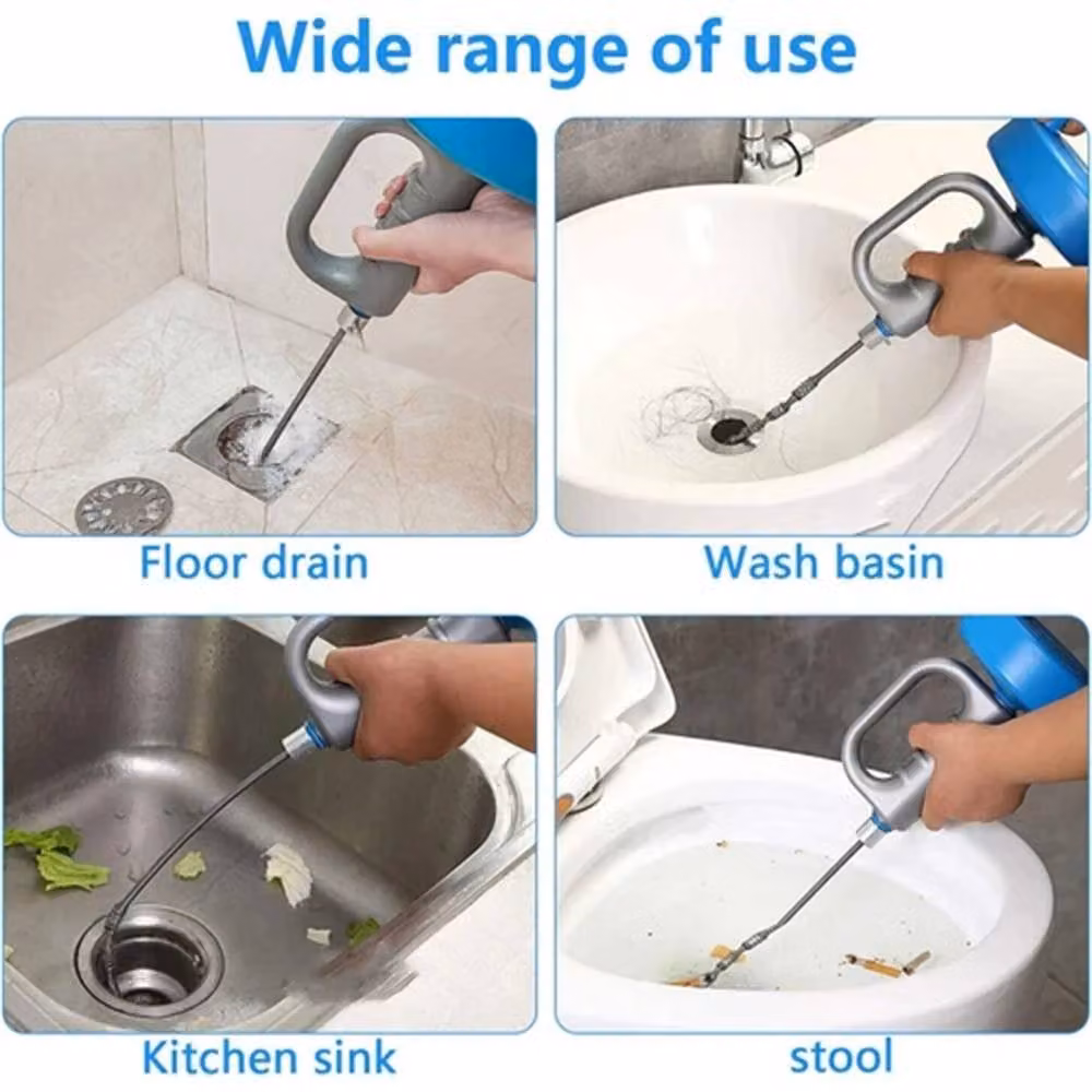 Nordara Drain Snake Auger Sink Pipe Unblocker and Hair Remover with Gloves, Blue – 4